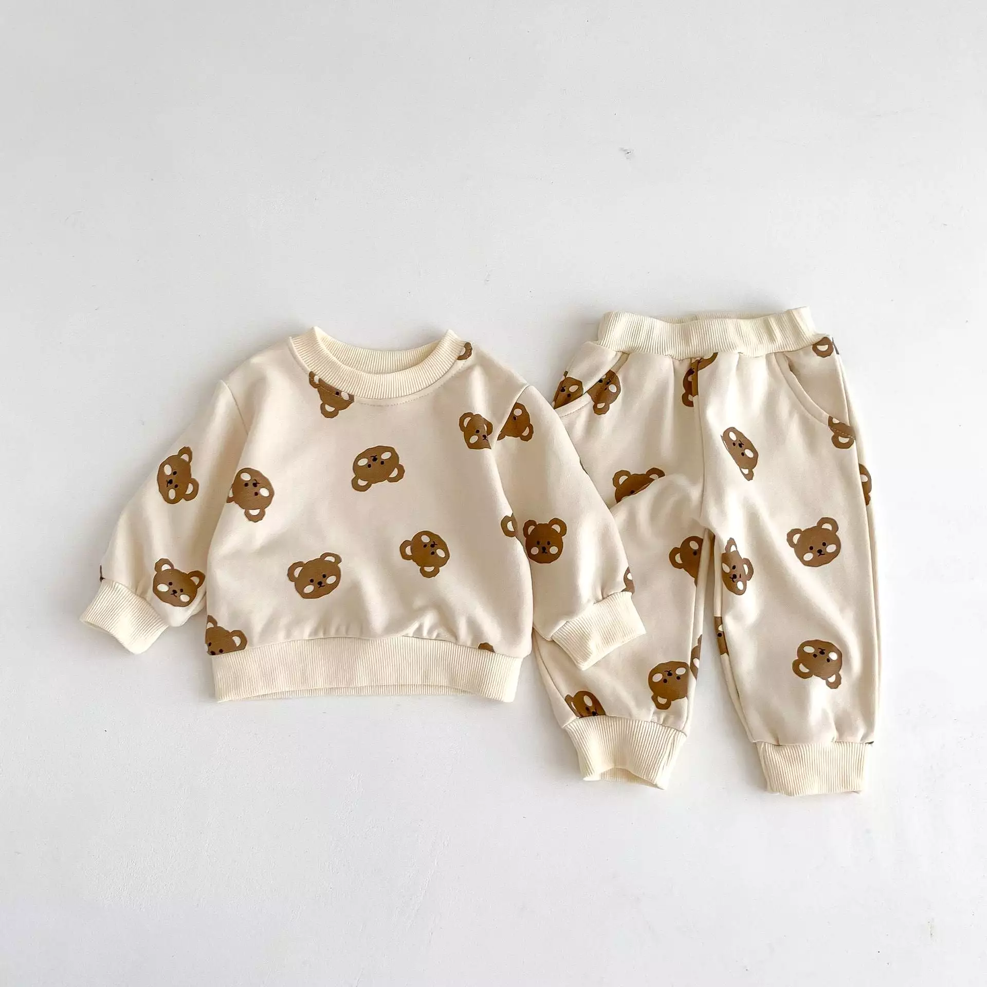 2 Pieces Set Baby Kid Girls Boys Cartoon Print Hoodies Sweatshirts And Pants Wholesale 23101914