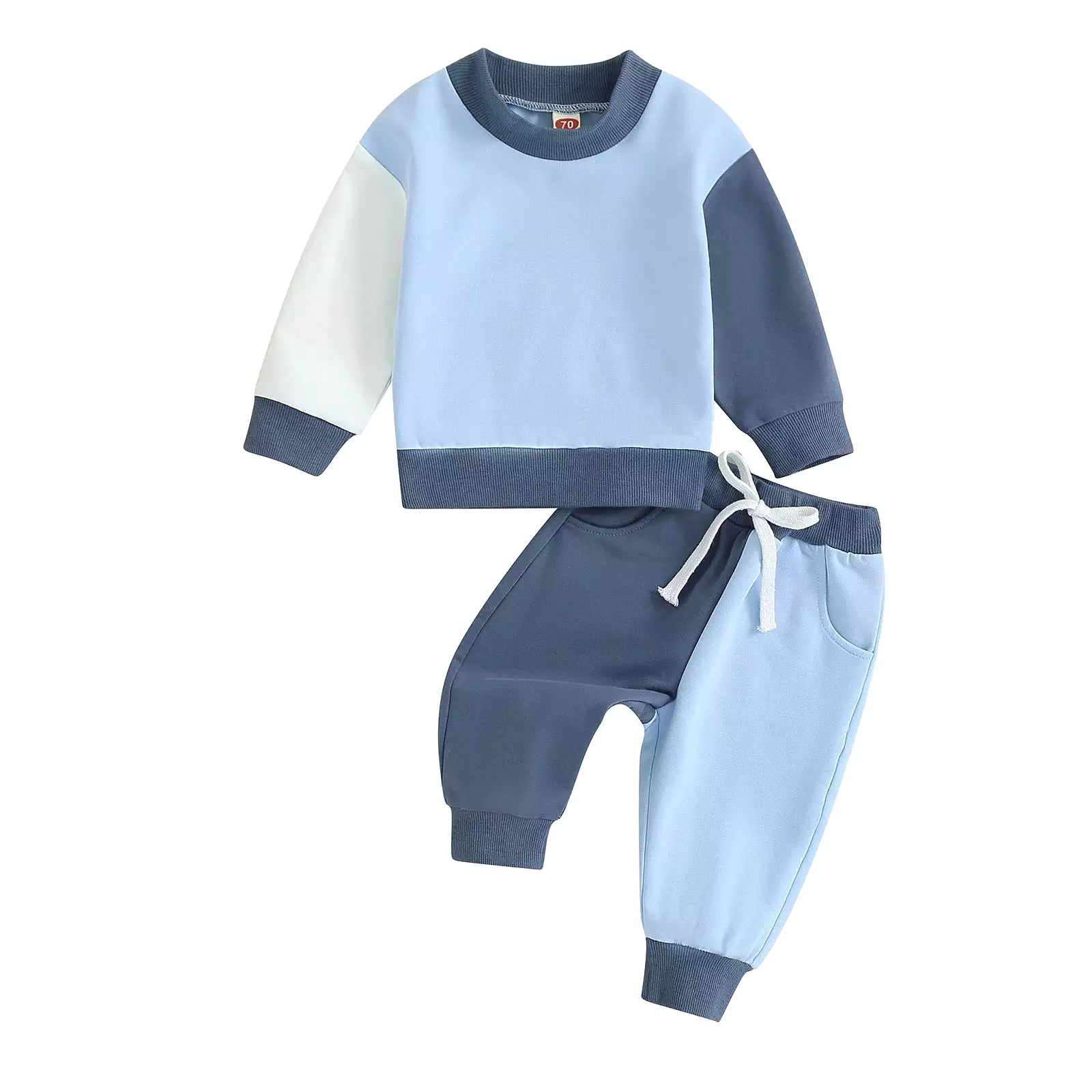 2 Pieces Set Baby Kid Girls Boys Color-blocking Hoodies Sweatshirts And Pants Wholesale 231130326