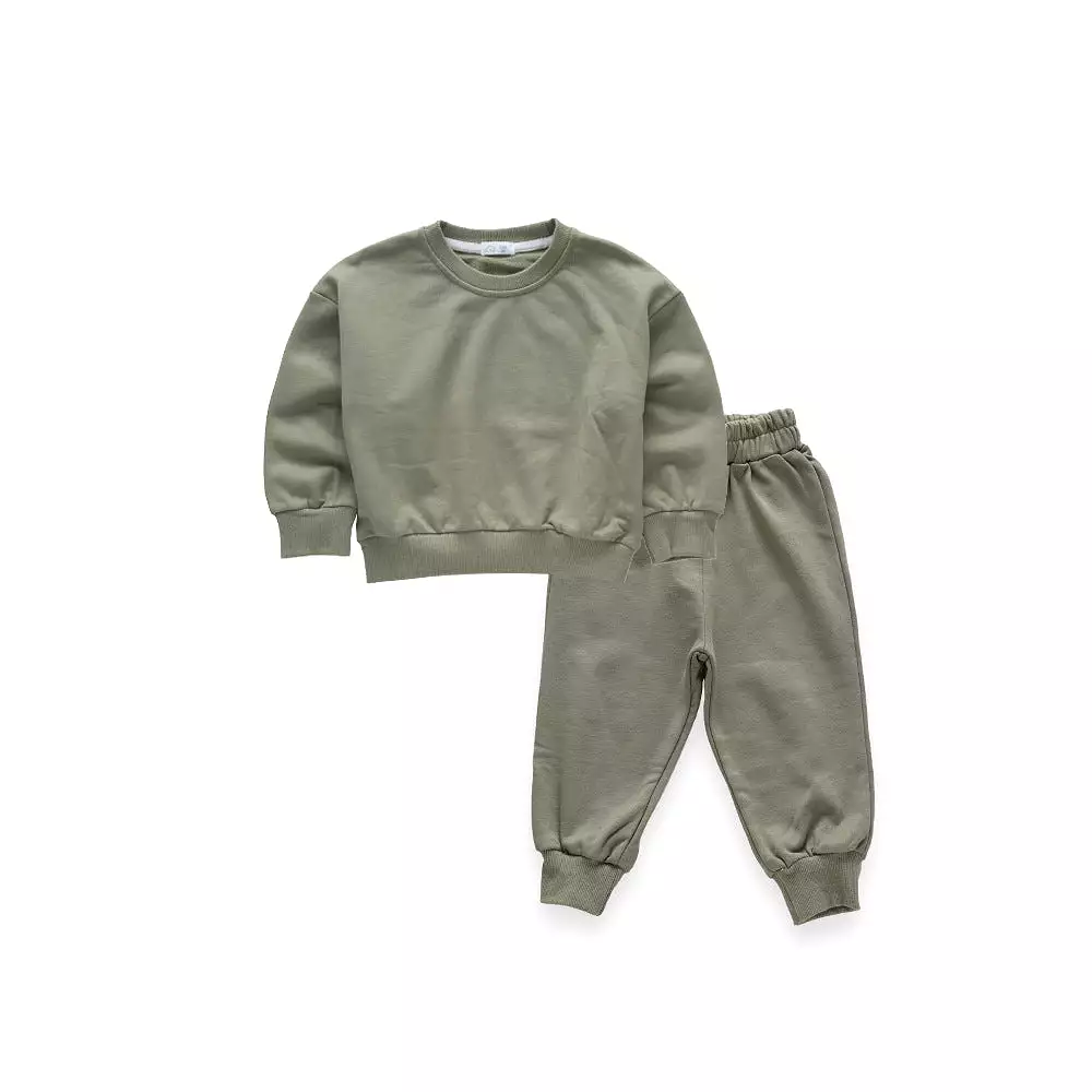 2 Pieces Set Baby Kid Girls Boys Solid Color Hoodies Sweatshirts And Pants Wholesale 23090670