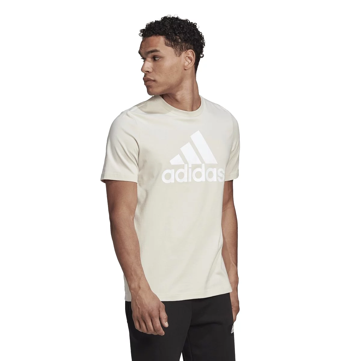 ADIDAS MEN'S ESSENTIALS BIG LOGO STONE TEE