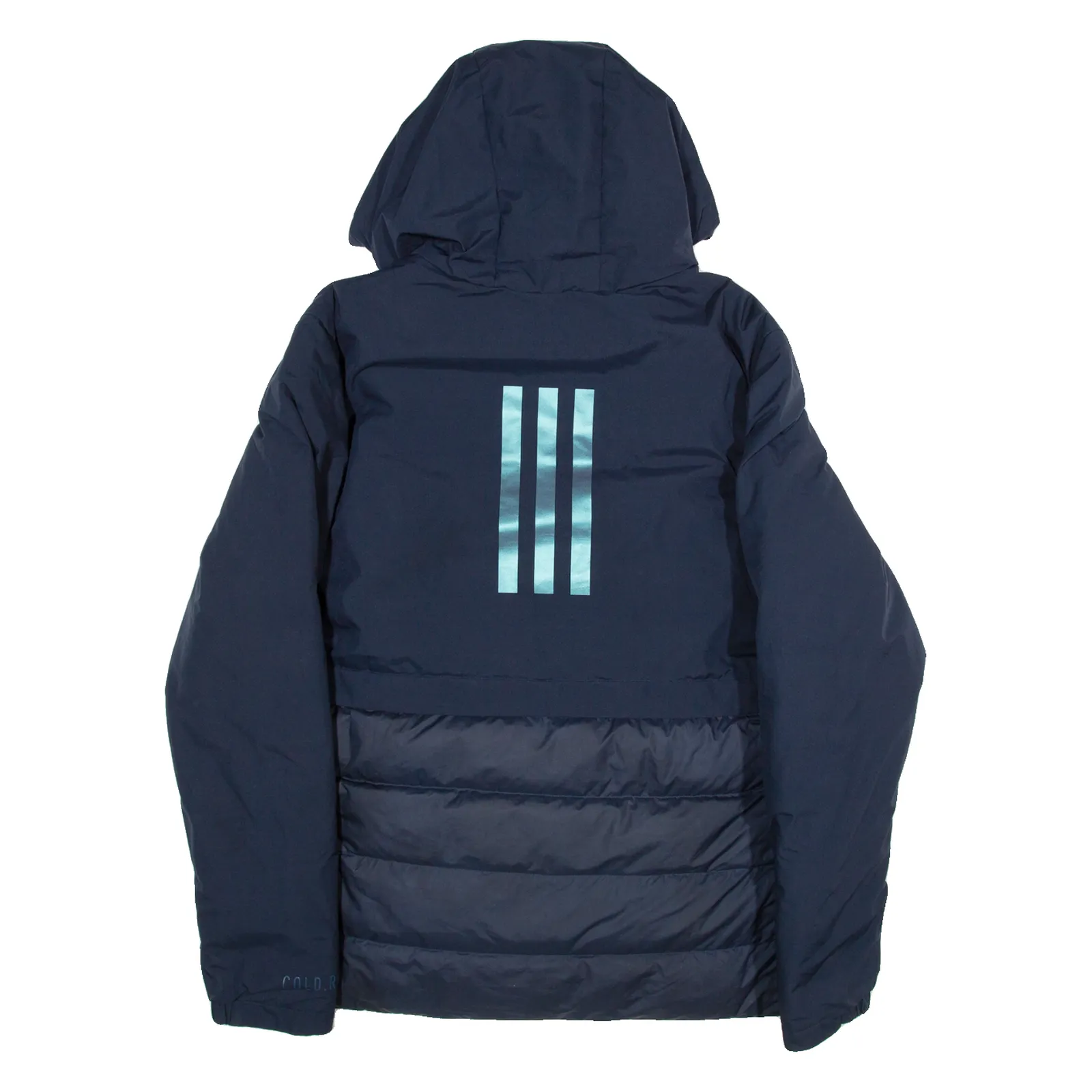 ADIDAS Mens Puffer Jacket Blue Hooded M