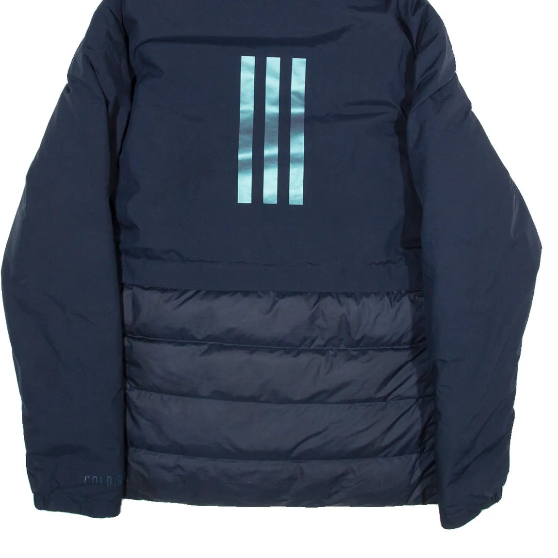 ADIDAS Mens Puffer Jacket Blue Hooded M