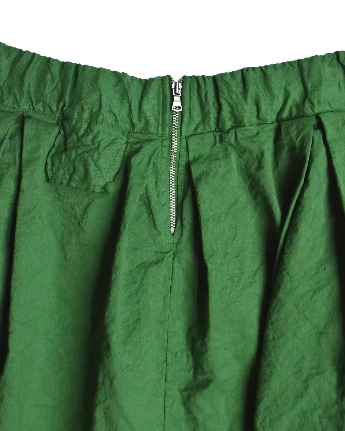 Aequamente Kelly Green Crinkled Cotton Skirt