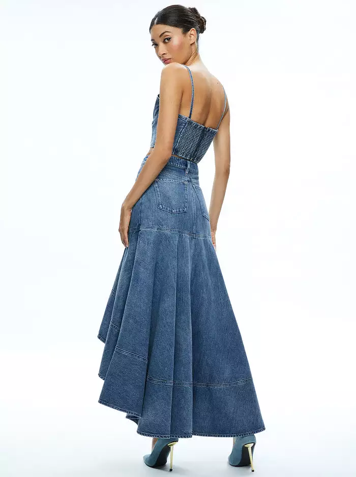 Alice + Olivia - Donella High Low Skirt - Brooklyn Blue