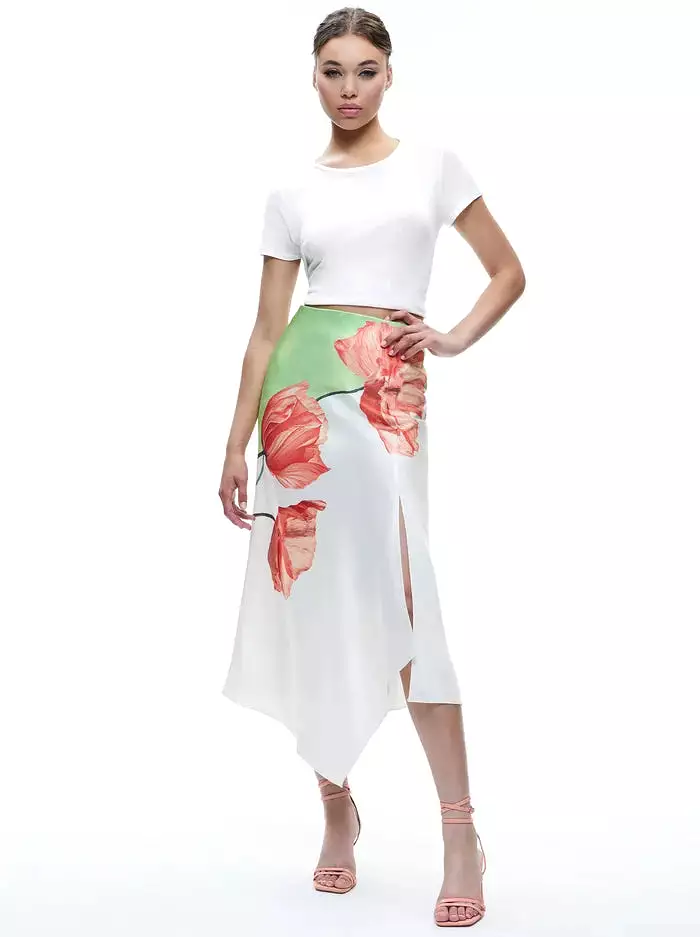 Alice + Olivia - Harmony Drapey Asymptomatic Skirt - Dream Life Sharp Green