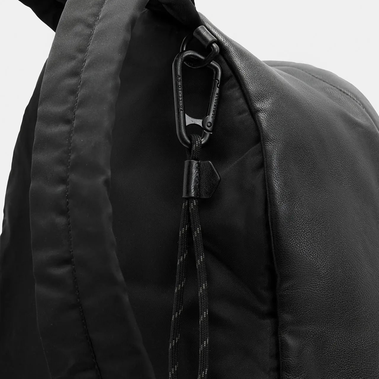 ALLSAINTS Carabiner Embossed Logo Leather Backpack - Black