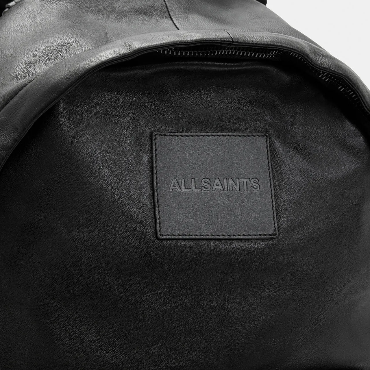 ALLSAINTS Carabiner Embossed Logo Leather Backpack - Black