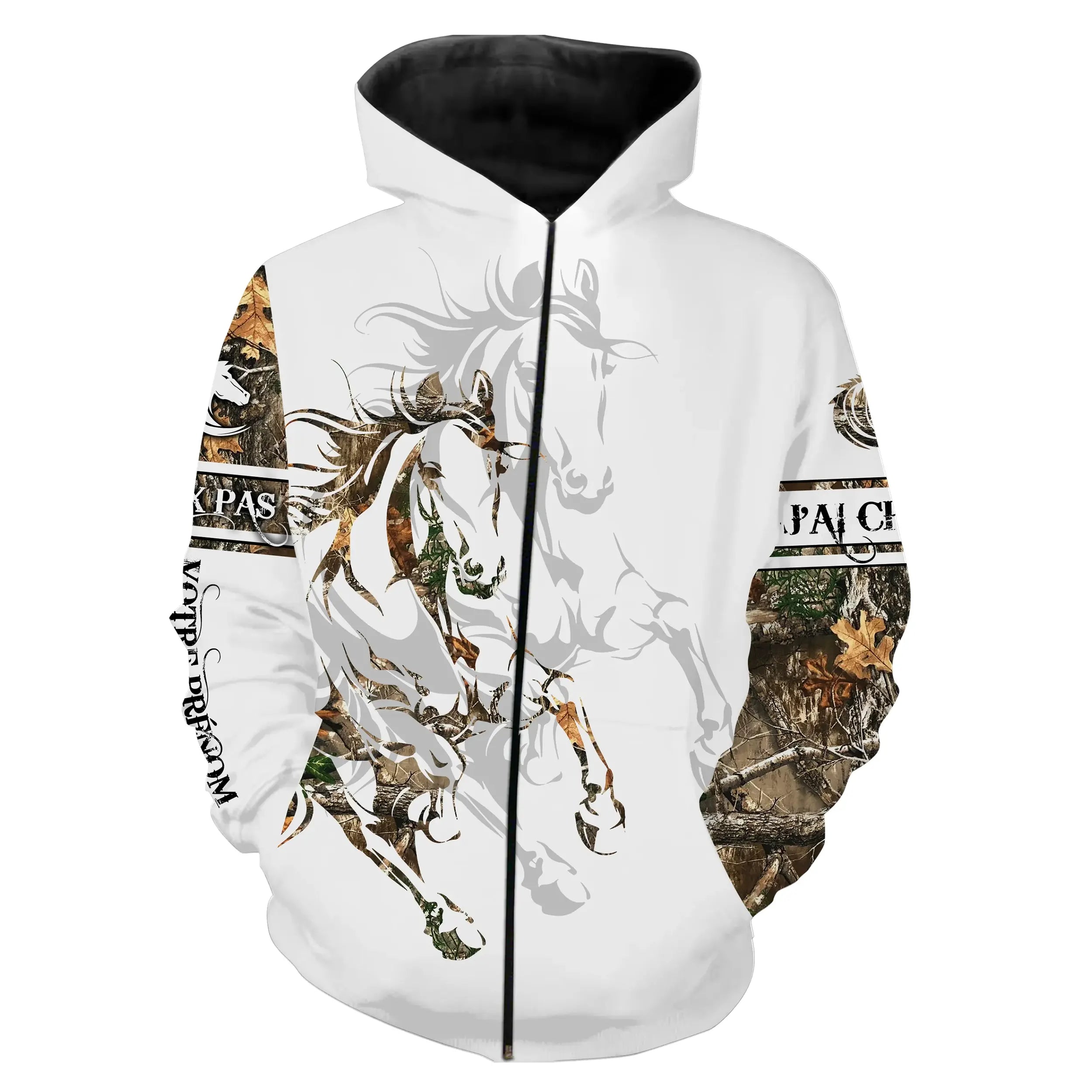 Amoureux des Chevaux, Tatouage, Camouflage, 3D All-Over Imprimé Shirt Personnalisé, Cadeau Chevaux Passion, J'peux Pas, J'ai Che