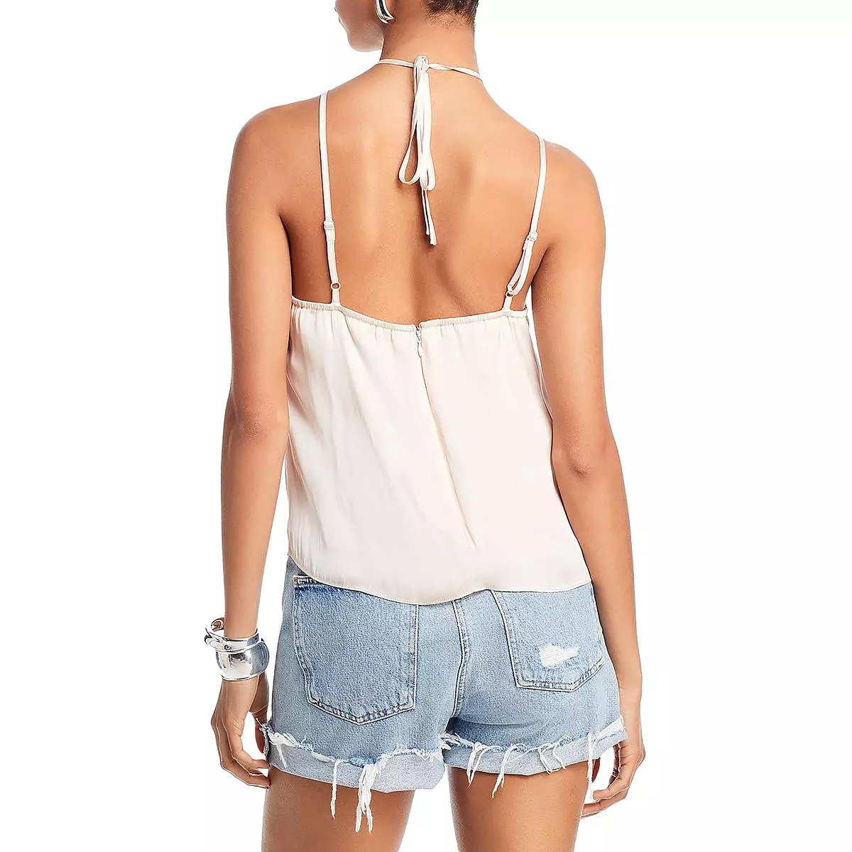 Aqua Womens Keyhole Neck Halter Tank Top