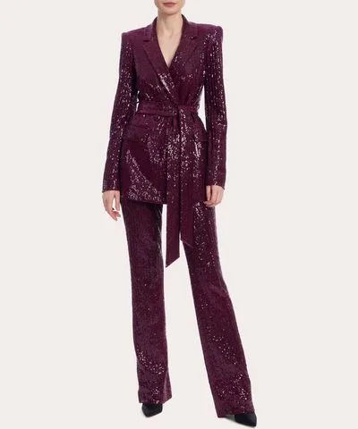 Badgley Mischka Women's Sequined Wrap Blazer