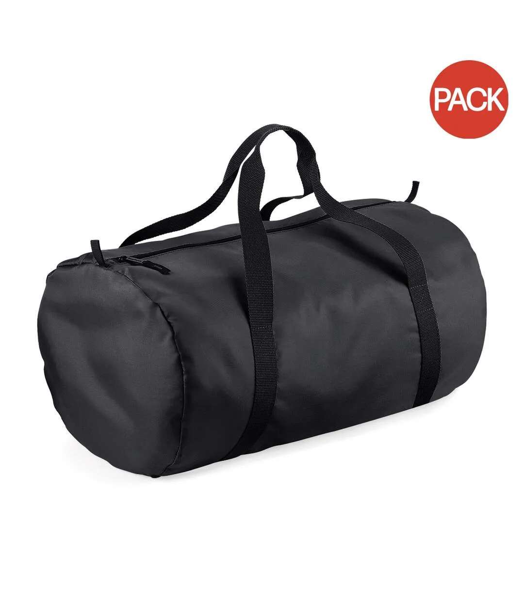 BagBase Packaway Barrel Bag/Duffel Water Resistant Travel Bag (8 Gallons) (Pack (Black/Black) (One Size) - UTRW6915