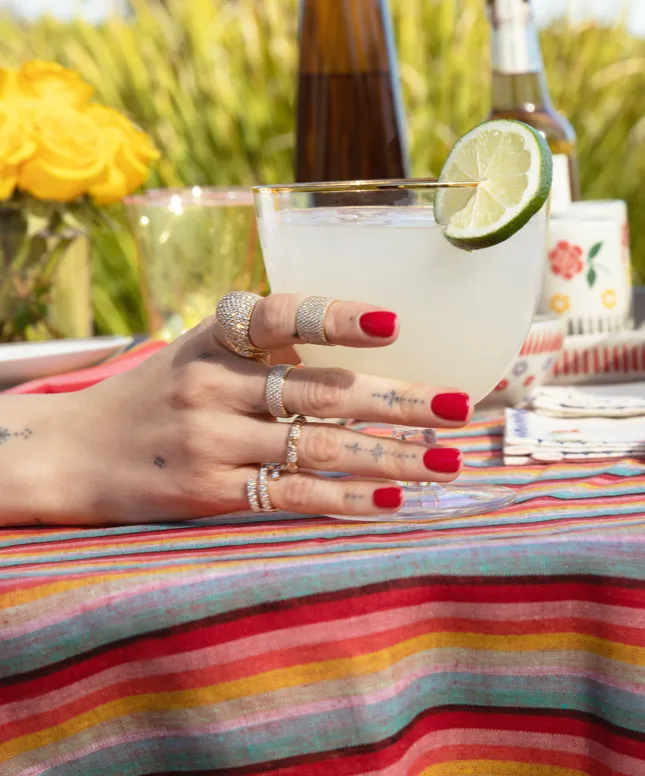 Bamboo Pavé Ring - White Diamond / 14k Yellow Gold