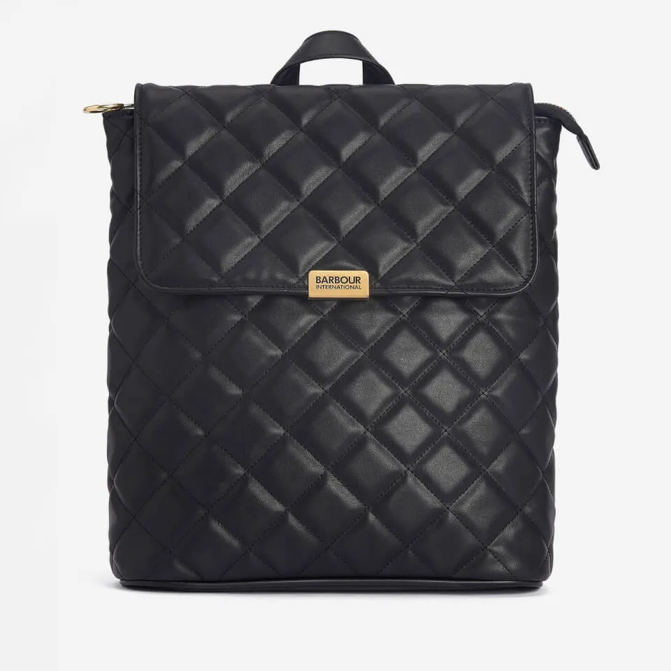 Barbour International Hoxton Diamond Quilted Faux Leather Backpack