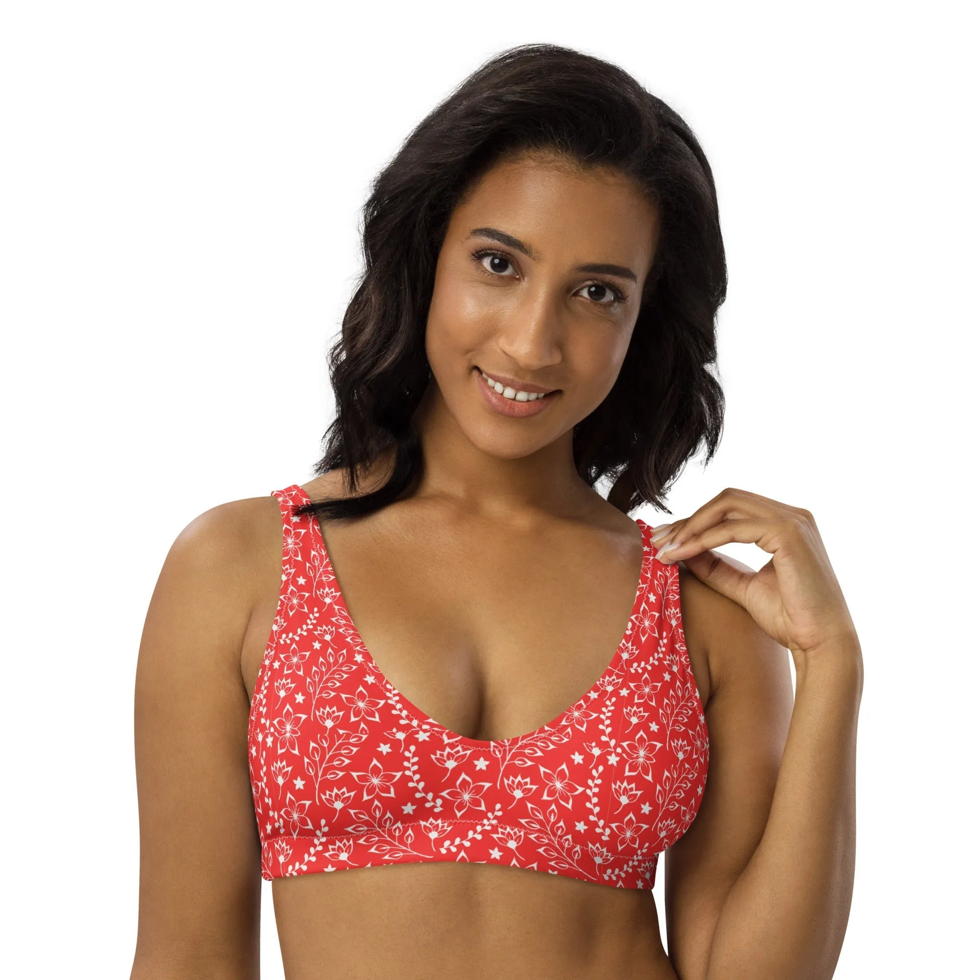 BELLA ECO PADDED BIKINI TOP | -GARDEN PARTY RED