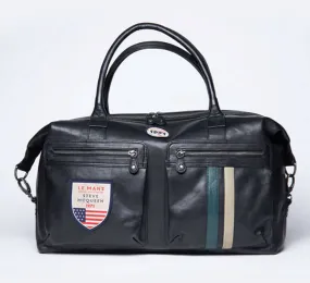 Black leather travel bag 24h du mans steeve mcqueen \nolan 4\