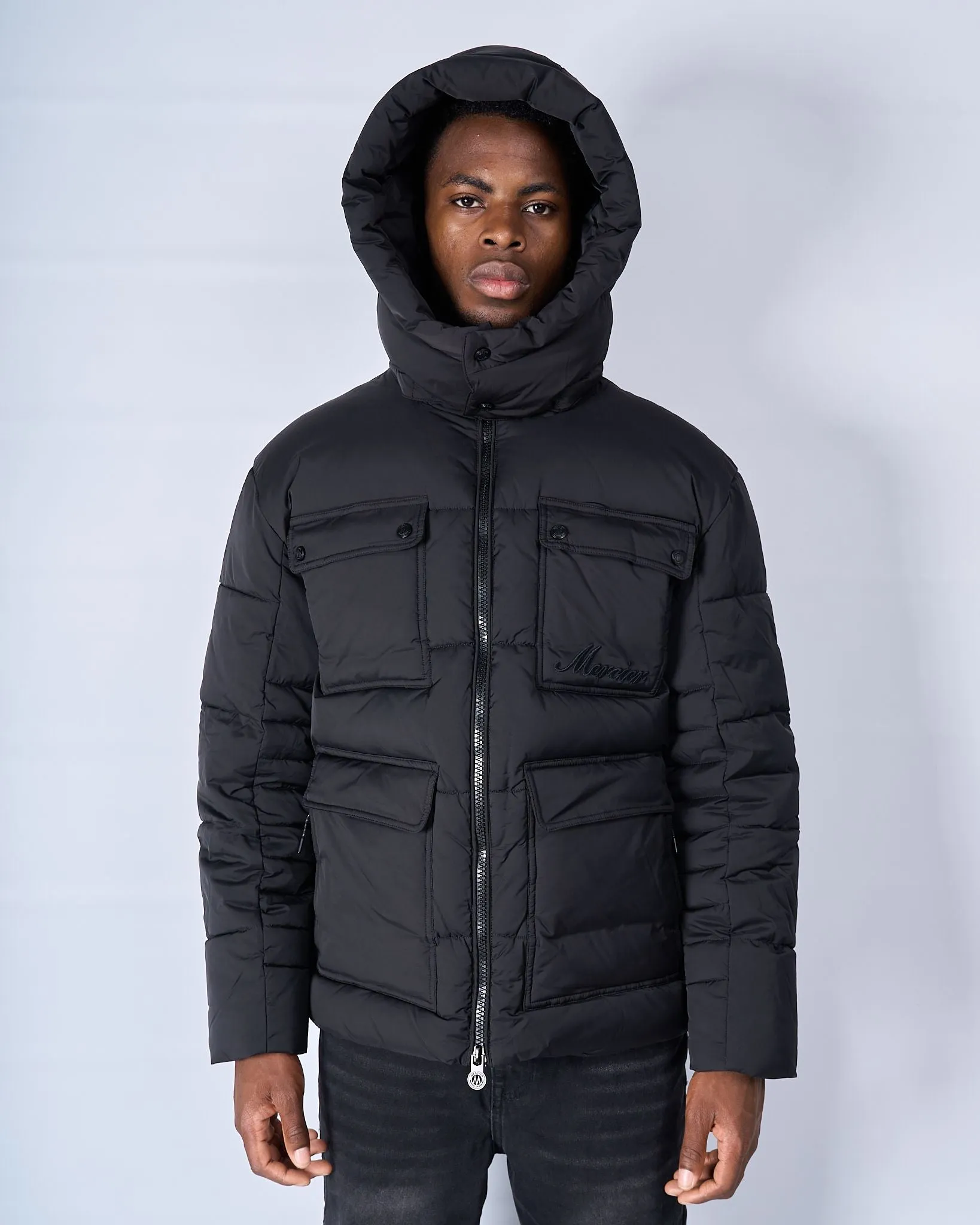 Black Signature Puffer Jacket