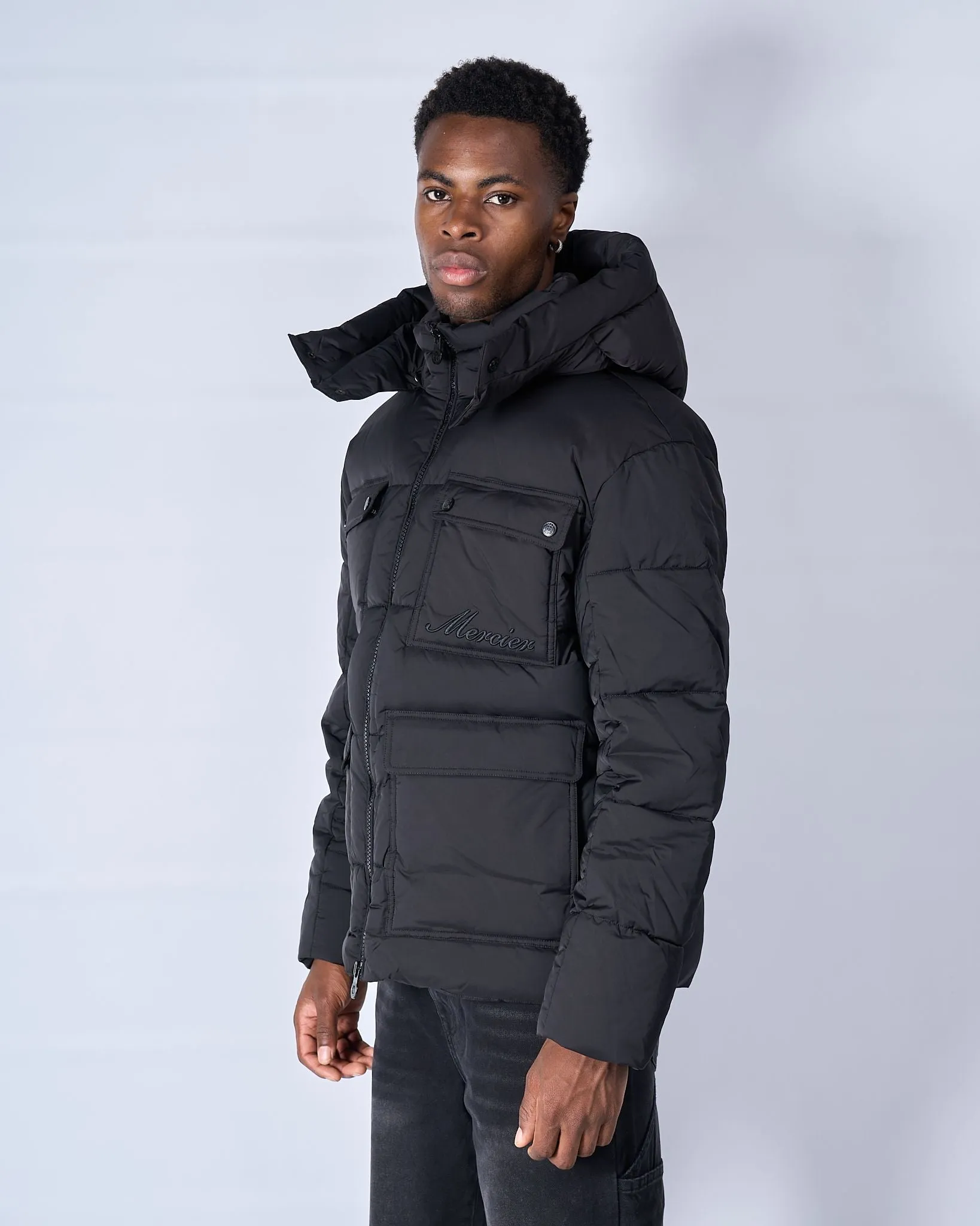 Black Signature Puffer Jacket