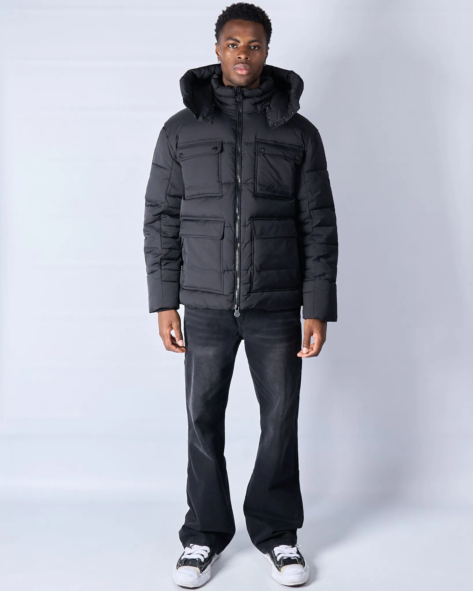 Black Signature Puffer Jacket