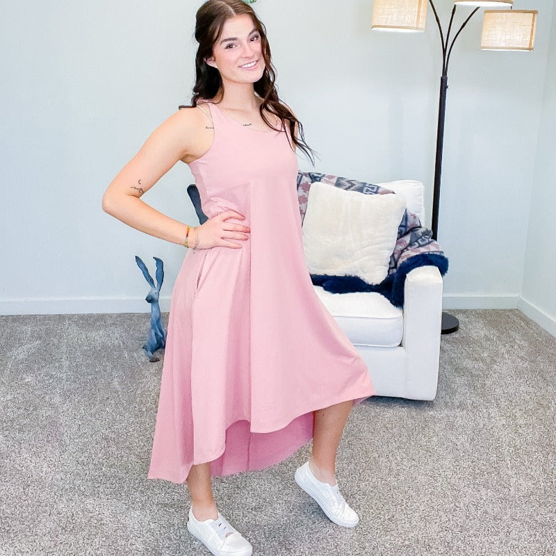 Blush Rita Razor Back Dress with Pockets