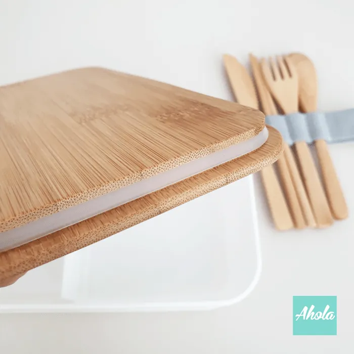 【Boo】Lunch Box with Bamboo Cutlery Set 刻字餐盒+餐具套裝