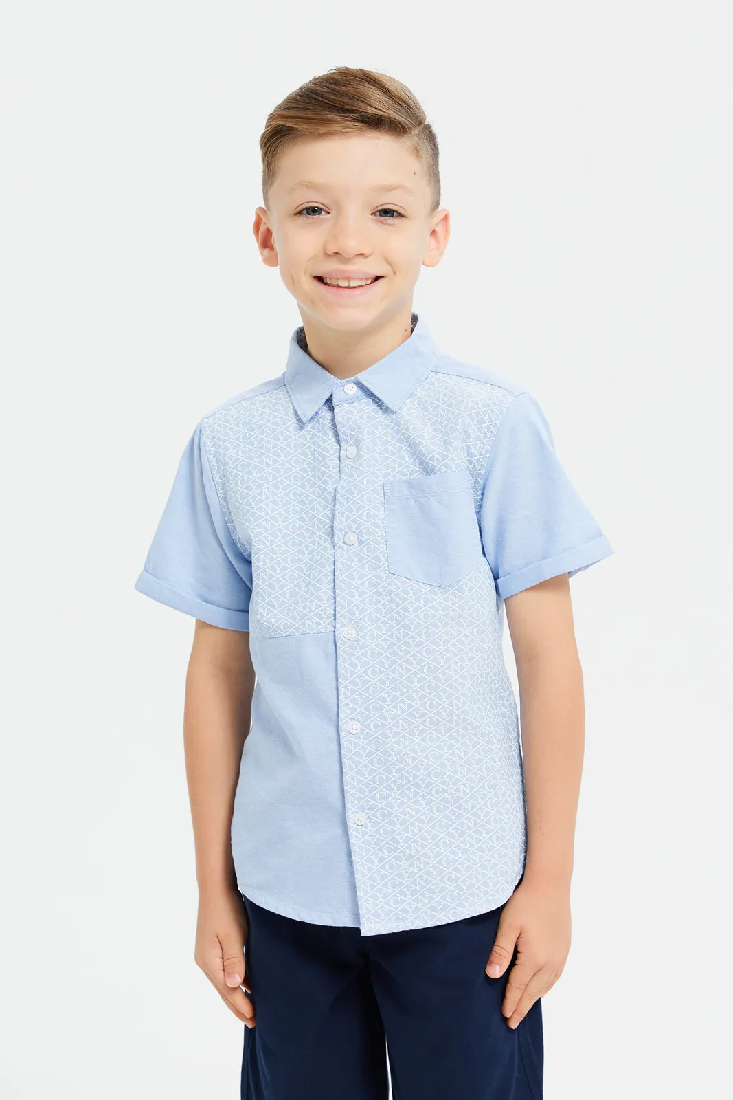 Boys Blue Short Sleeve Shirt