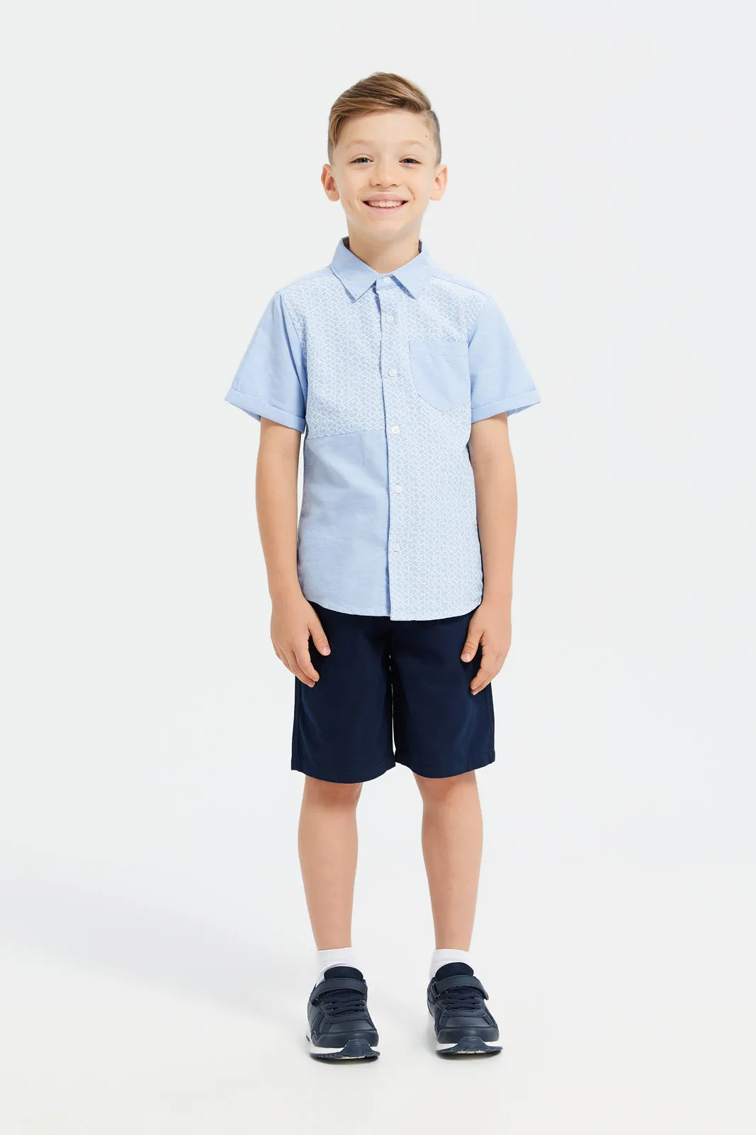 Boys Blue Short Sleeve Shirt