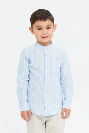 Boys Blue Striped Shirt