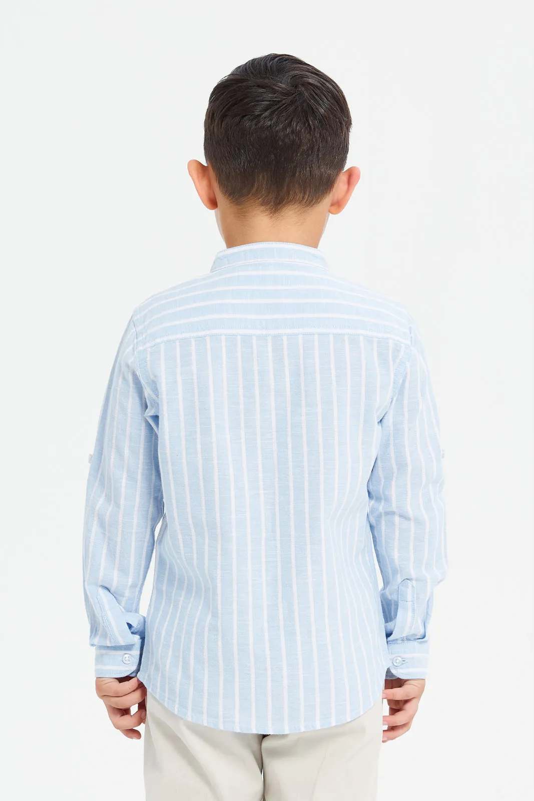 Boys Blue Striped Shirt