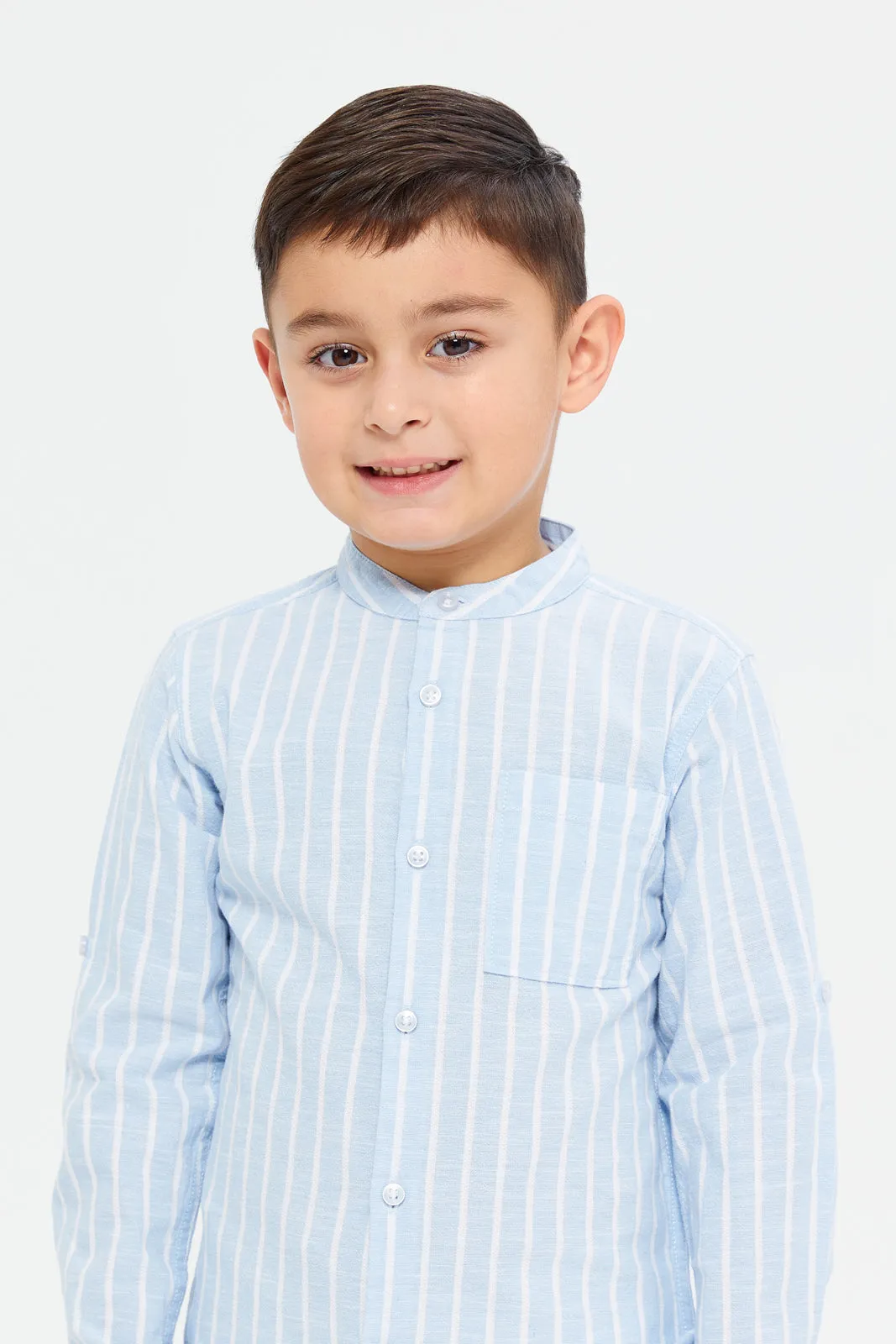 Boys Blue Striped Shirt