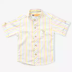 Boys Yarn Dyed Casual Shirt H/S-C.Stripe