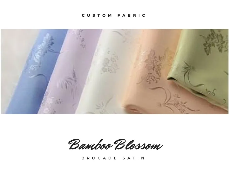 Brocade Bamboo Blossom Custom Satin Material