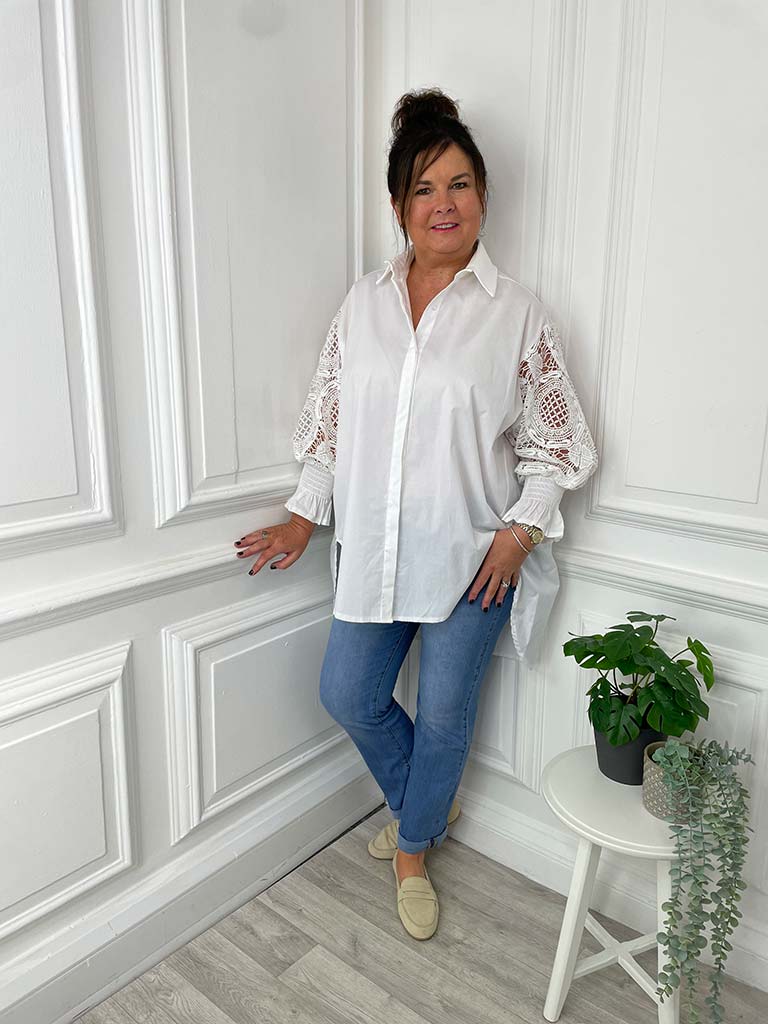 Broderie Anglaise Shirt - Ivory