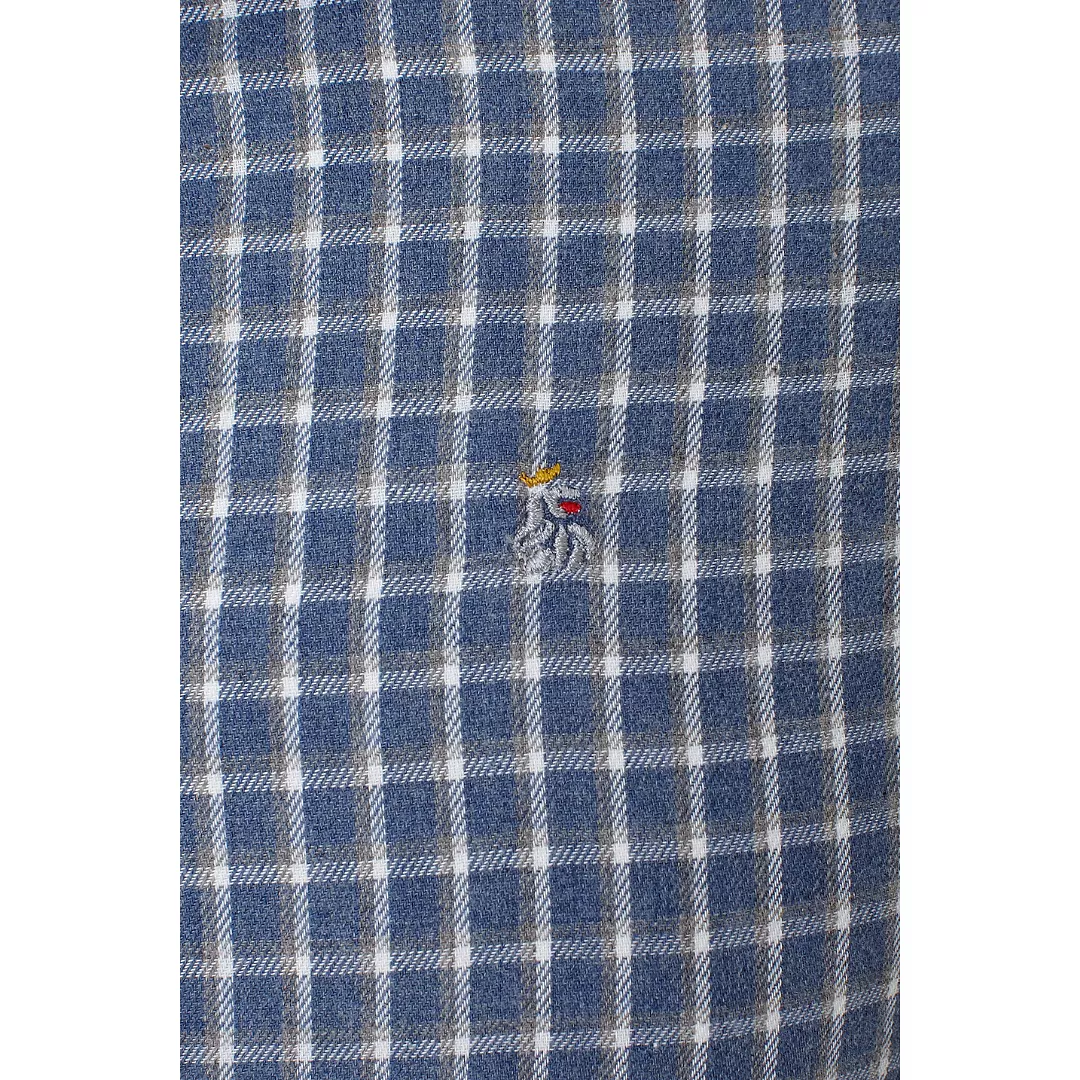 BRUSHED COTTON SHIRT BLUE CHECK