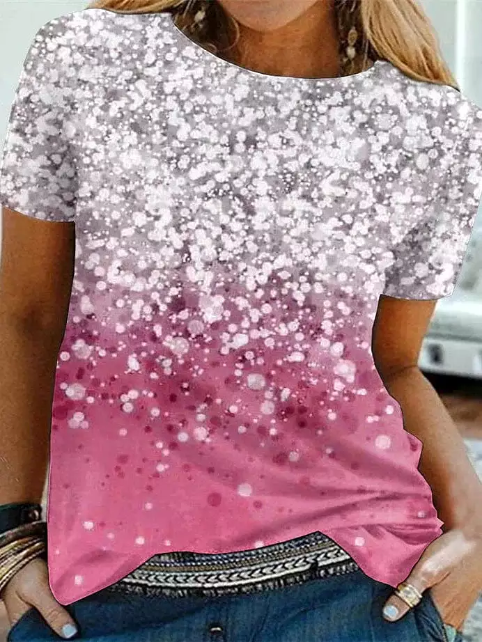 Butterfly Print Short Sleeve Women's T-shirt