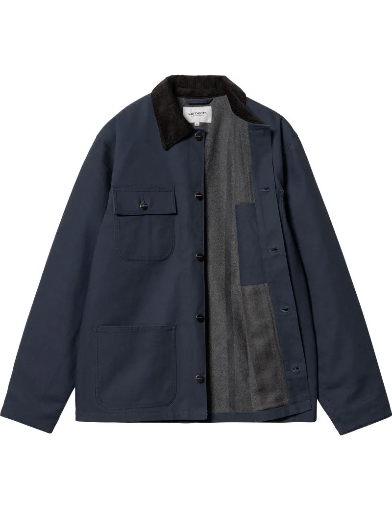 Carhartt Wip Michigan Winter Coat Blue Black Rigid