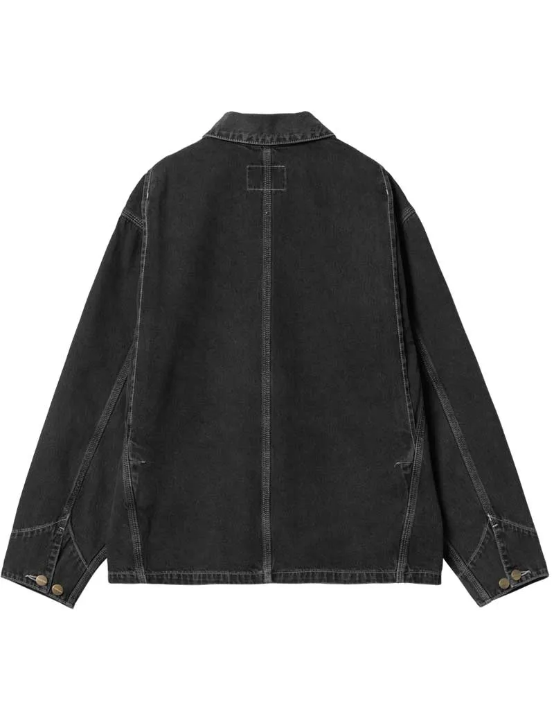 Carhartt Wip W' Og Michigan Coat Black Heavy Stone Wash