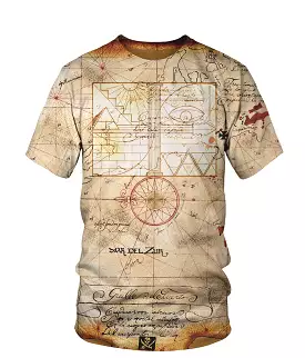 Carte Au Trésor, Chasse Au Trésor, Trésor Des Pirates, Barbe Noire, Adventure, Secret, Mystère T Shirt - VECHTR001