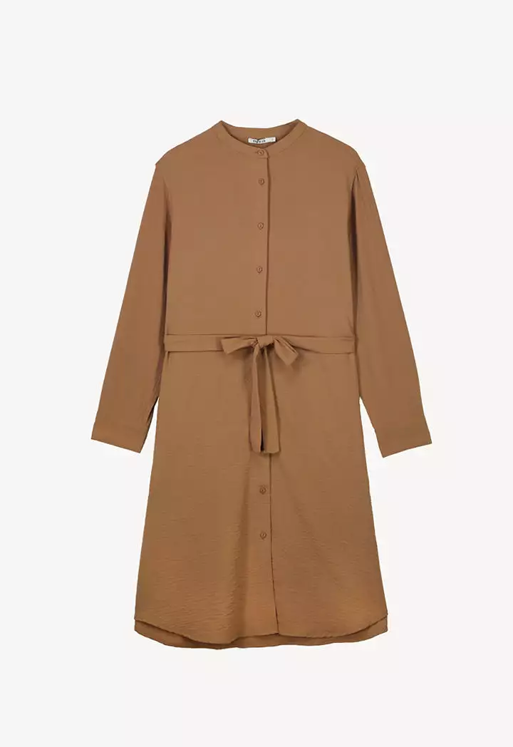 Casual Collared Shirt Dress