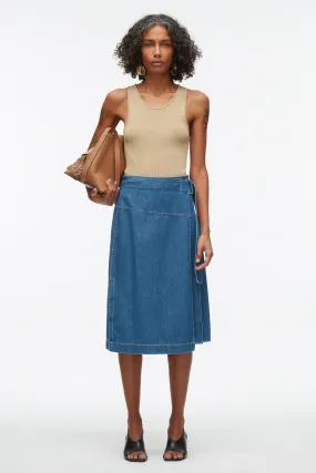 Chambray Wrap Skirt