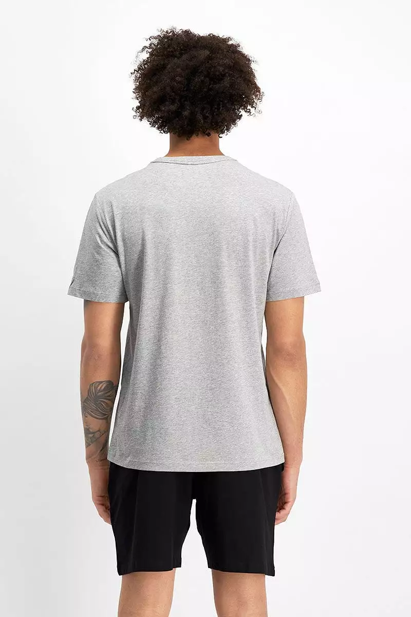 CHAMPION MEN'S SCRIPT SHORT SLEEVE GREY TEE