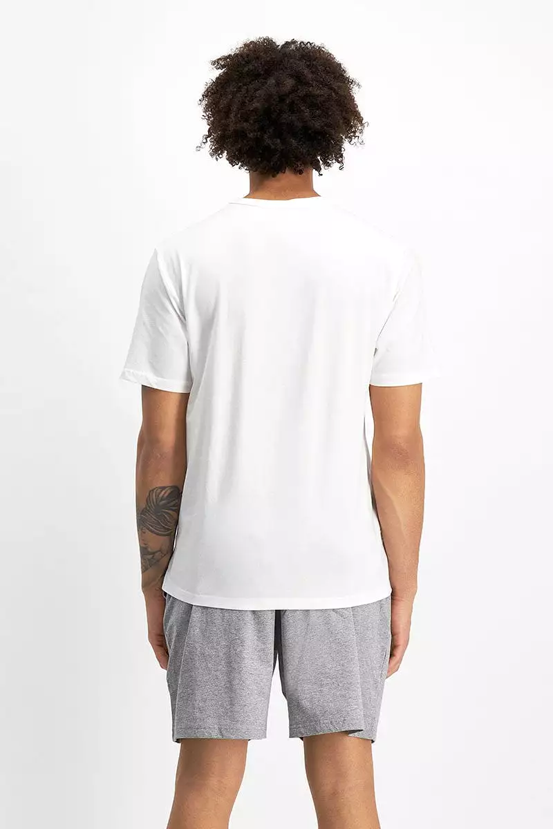 CHAMPION MEN'S SCRIPT SHORT SLEEVE WHITE TEE