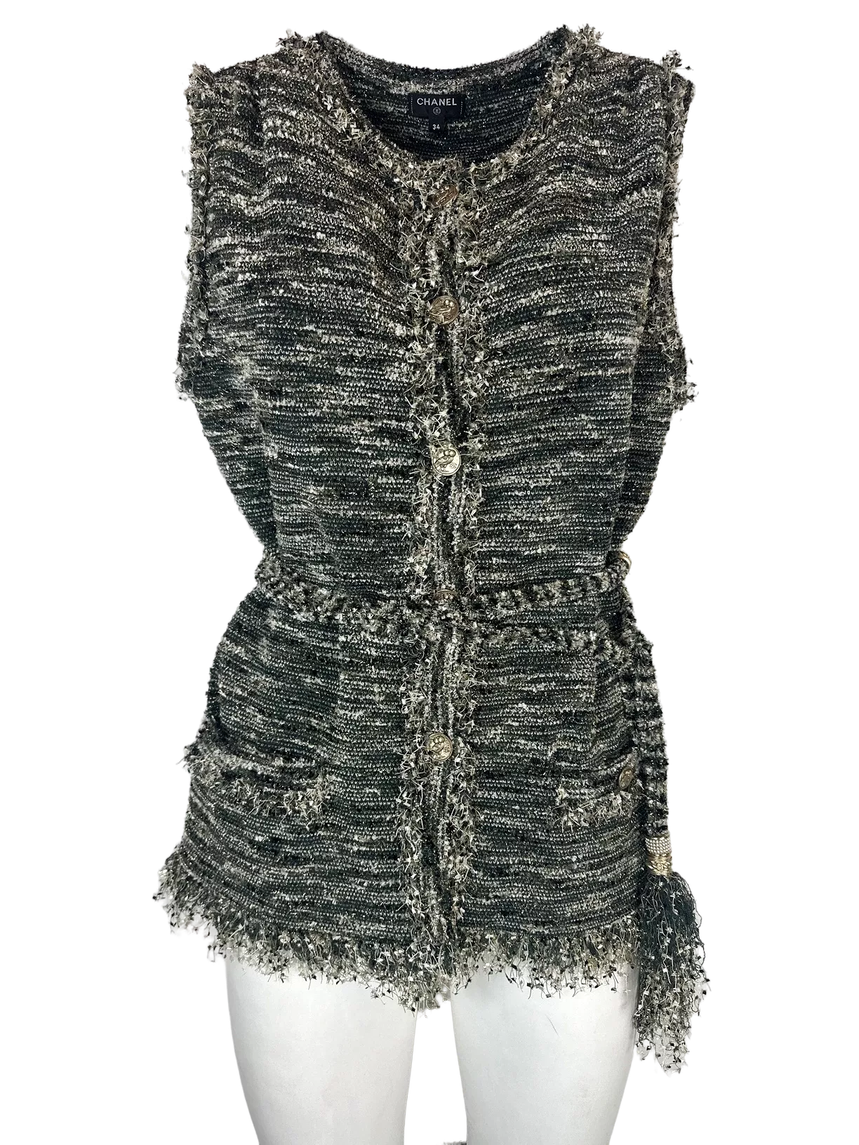 CHANEL - GILET & SKIRT MULTICOLOR SIZE 34 FR