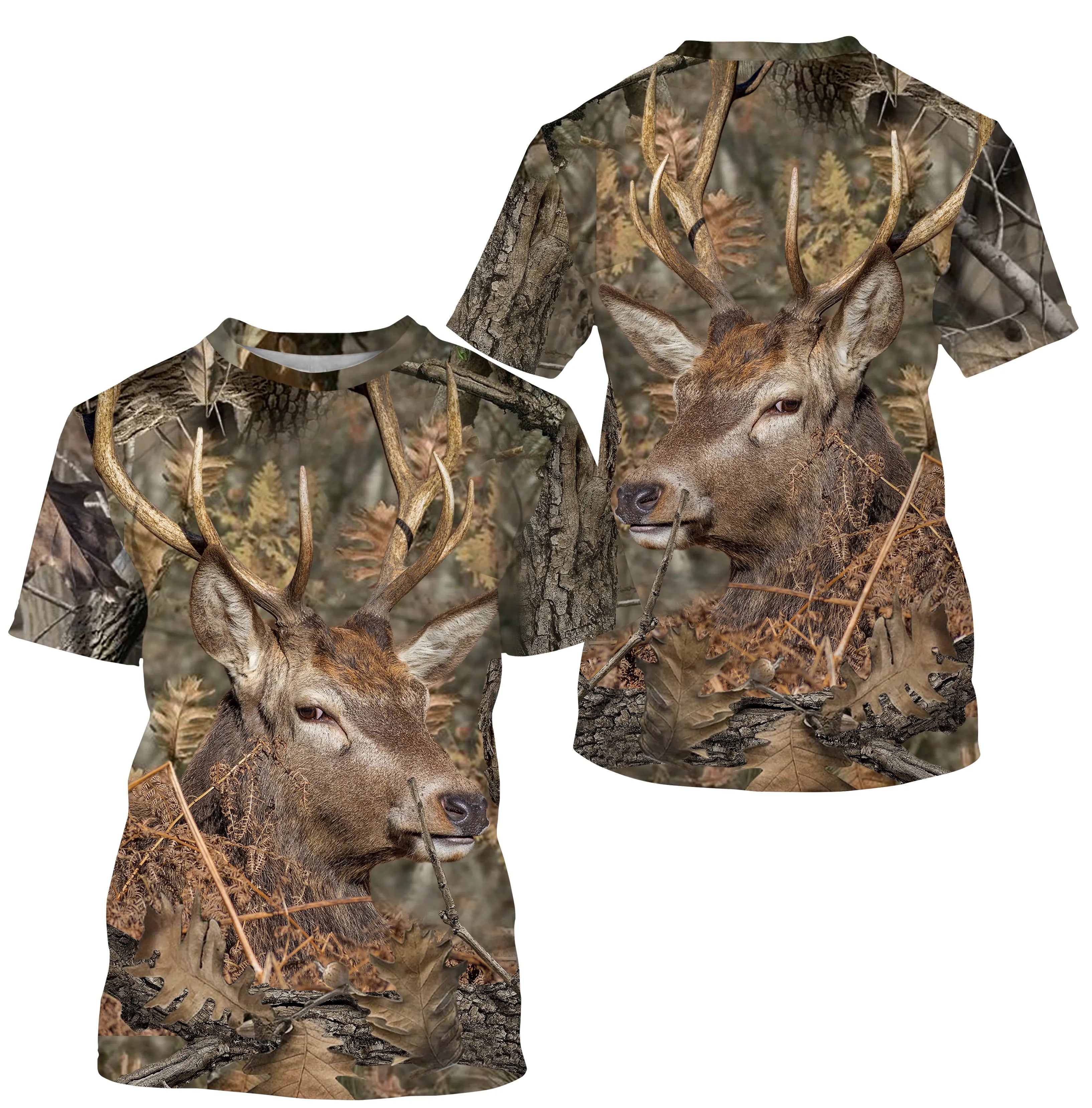 Chasse au Cerf, T shirt Chasseur, Camouflage, Vêtements Chasse - CTS24052224