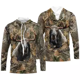 Chasse à l'lan, T shirt Chasseur, Camouflage, Vêtements de Chasse - CTS24052227