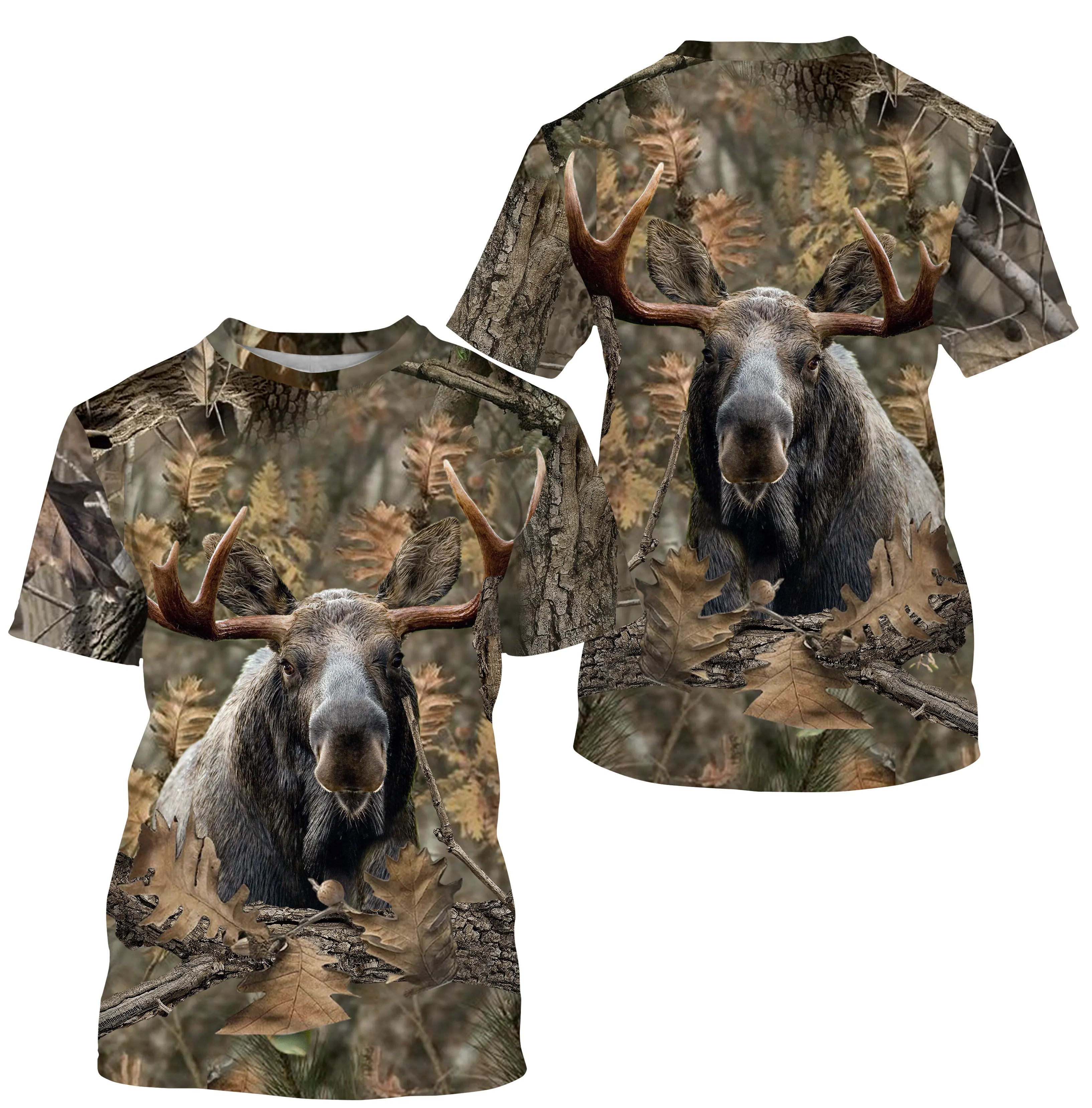 Chasse à l'lan, T shirt Chasseur, Camouflage, Vêtements de Chasse - CTS24052227