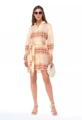 Checkered Midi Shirt Dress