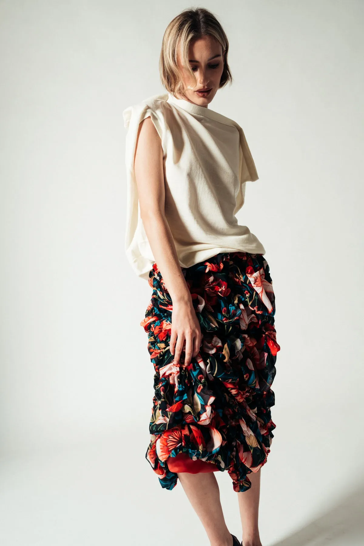 COMME DES GARCONS | FLORAL CHIFFON SKIRT