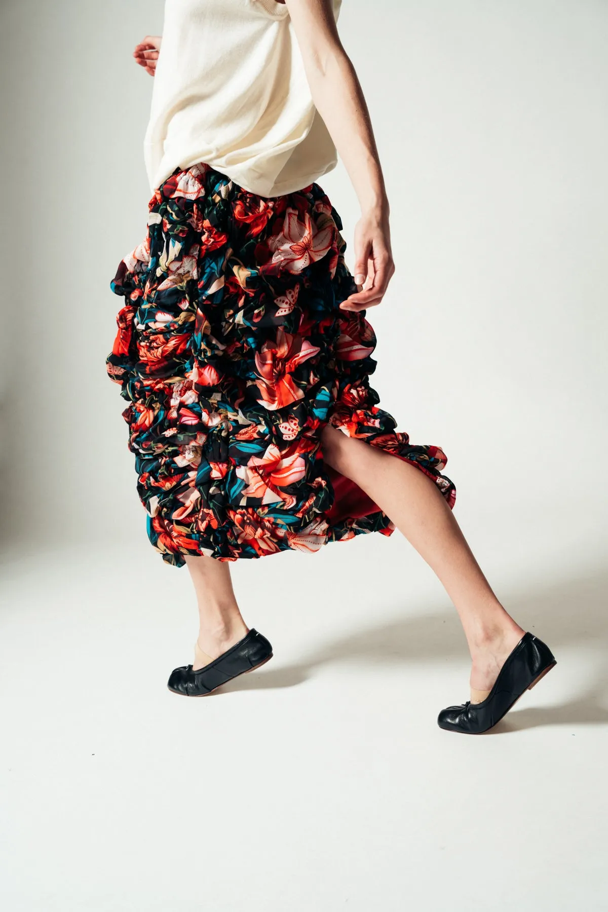 COMME DES GARCONS | FLORAL CHIFFON SKIRT