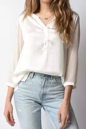 Cotton Silk Shirt in Chalk