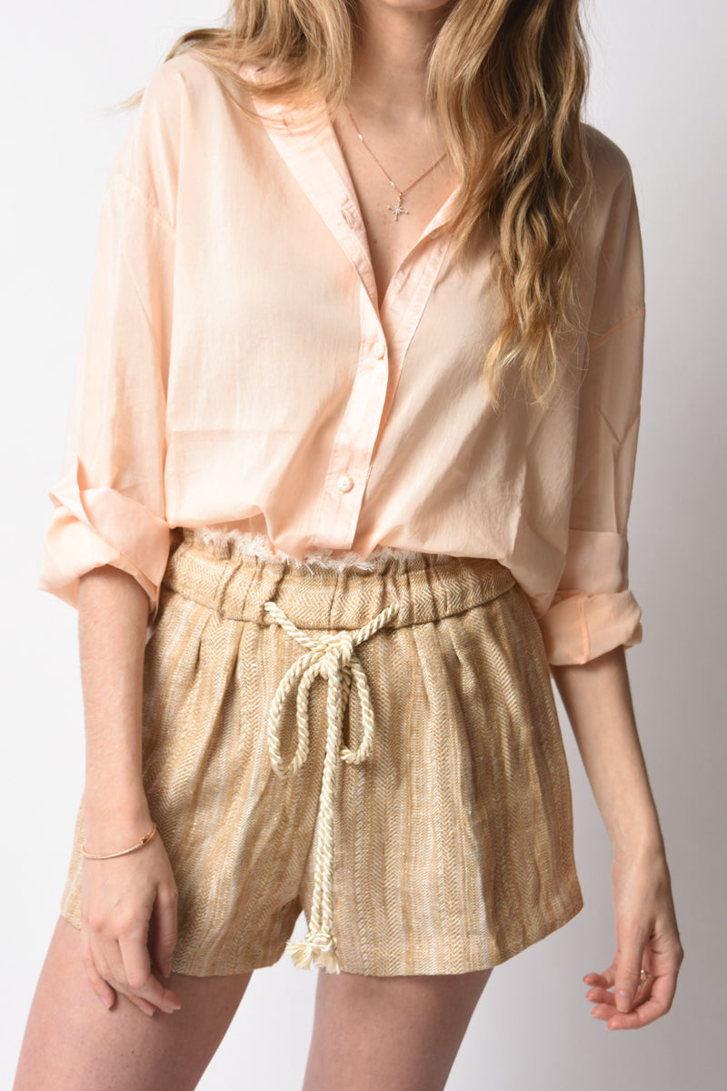 Cotton Silk Voile Shirt in Cipria